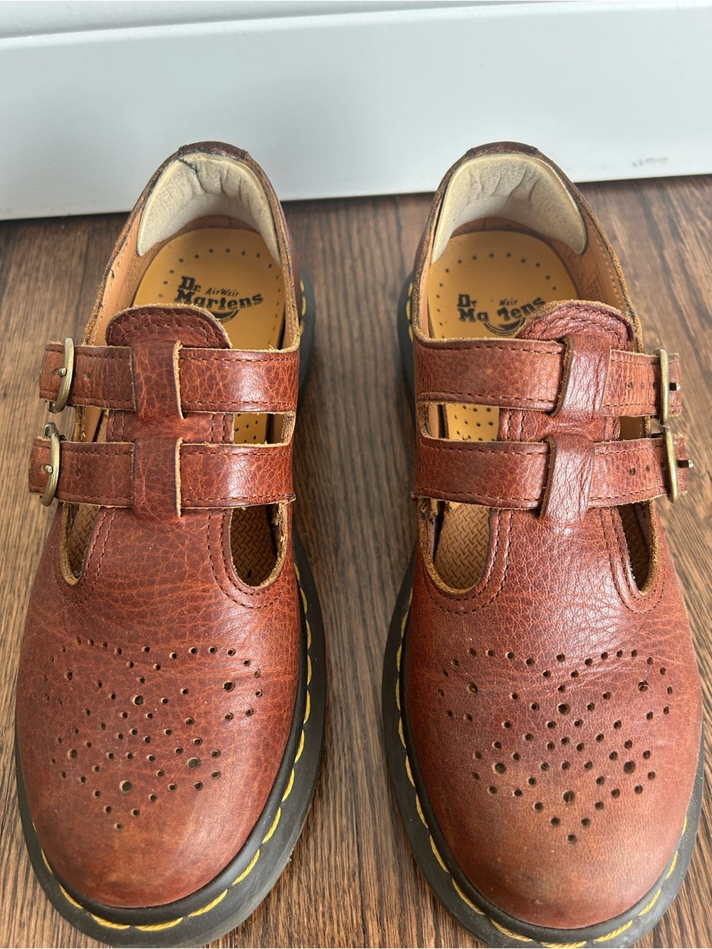 Dr. Martens Brown Double-Strap Perforated Mary Janes - Picture 6 of 6